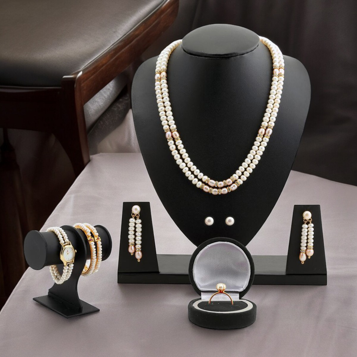 SoireeO アクセサリー3点セット Buy Sizzling pearl Combo Set Online | Jpearls.com