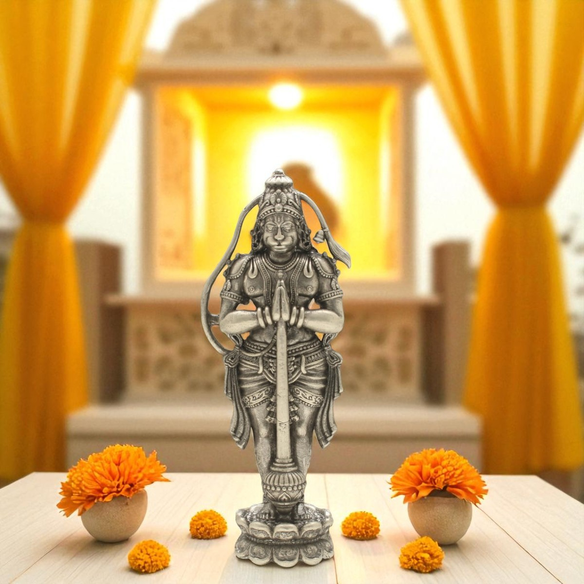 15 Grams Lord Hanuman Silver Idol – Jagdamba Pearls